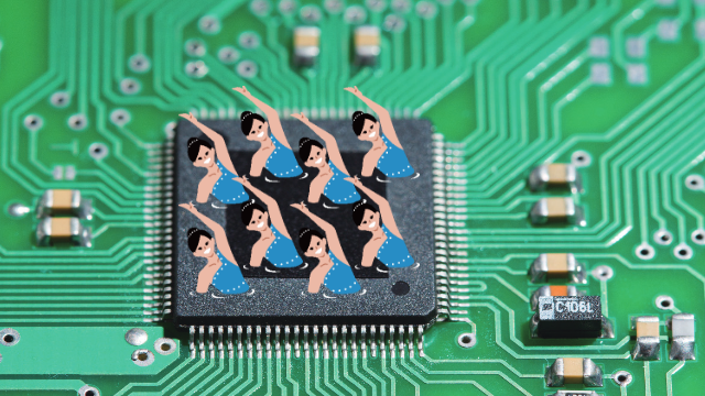Preventing the inclination of adhesive joints of chips in electronic devices